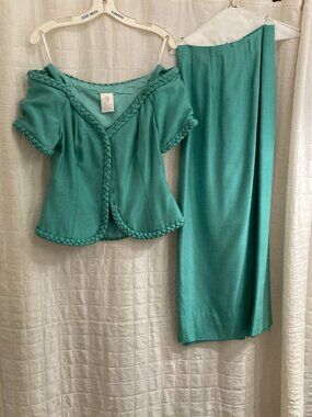 Vintage Watters & Watters Turquoise Formal Two-Piece